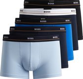 HUGO BOSS Essential trunks (5-pack) - heren boxers kort - verschillende tinten blauw - Maat: L
