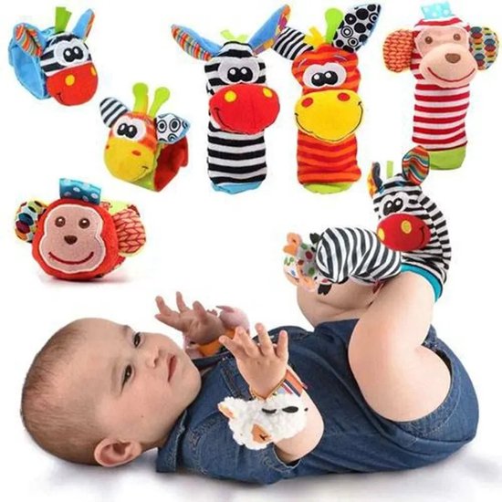 0-12 Maanden Baby Rammelt Speelgoed Dier Sokken Polsbandje Rammelaar Baby Voet Sokken Bug Polsband Peuter Sokken Fopspeen Speelgoed