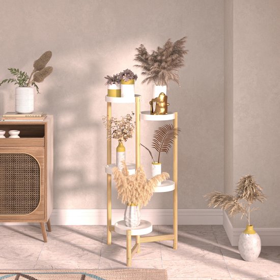 Bamboe plantenrek, meerlaags tentoonstellingsrek, decoratieve