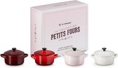 Le Creuset - Petits Fours - Mini Braad/Stoofpannetjes 10 Cm - Set Van 4 Stuks
