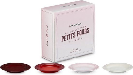 Foto: Le creuset petits fours gebaksbordjes 17 cm set van 4 stuks