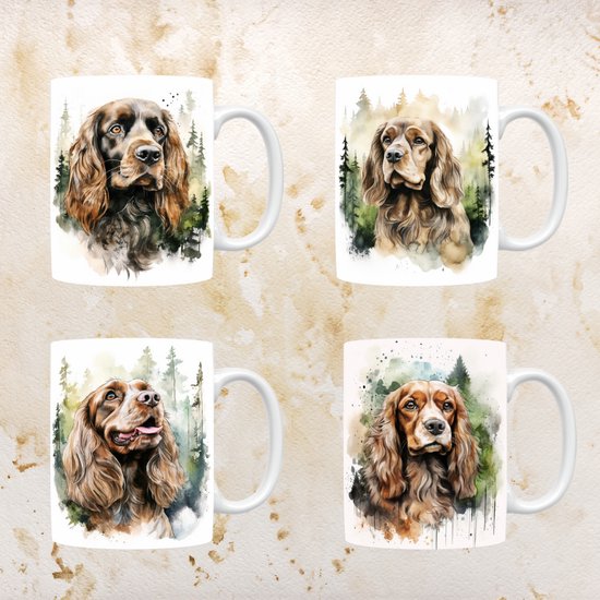 Amerikaanse Cocker Spaniël mokken set van 4, cadeau man, cadeau vrouw Amerikaanse Cocker Spaniël mokken set van 4, cadeau man, cadeau vrouw