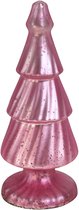 Viv! Christmas Kerstbeeld - Glazen Kerstboom - glas - mat roze - 25cm