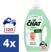 Le Chat Lessive Liquide Bébé Aloë Vera - 4 x 1,5 l (120 lavages)