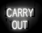 CARRY OUT - Lichtreclame Neon LED bord verlicht | SpellBrite | 88 x 16 cm | 6 Dimstanden - 8 Lichtanimaties | Reclamebord neon verlichting