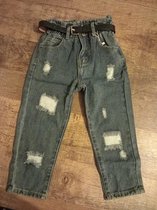 Jeans broek met scheurtjes - Loévia jeans - blauw - maat 134/140