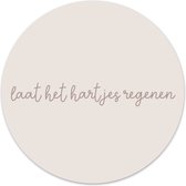 Label2X - Muurcirkel kids hartjesregen - 20 cm - Forex - Multicolor - Wandcirkel - Rond Schilderij - Muurdecoratie Cirkel - Wandecoratie rond - Decoratie voor woonkamer of slaapkamer