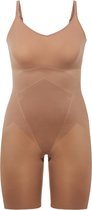 Spanx Thinstincts 2.0 - Closed-Bust Mid-Thigh Bodysuit - Kleur Cafe au Lait (donkere huidskleur) - Maat L