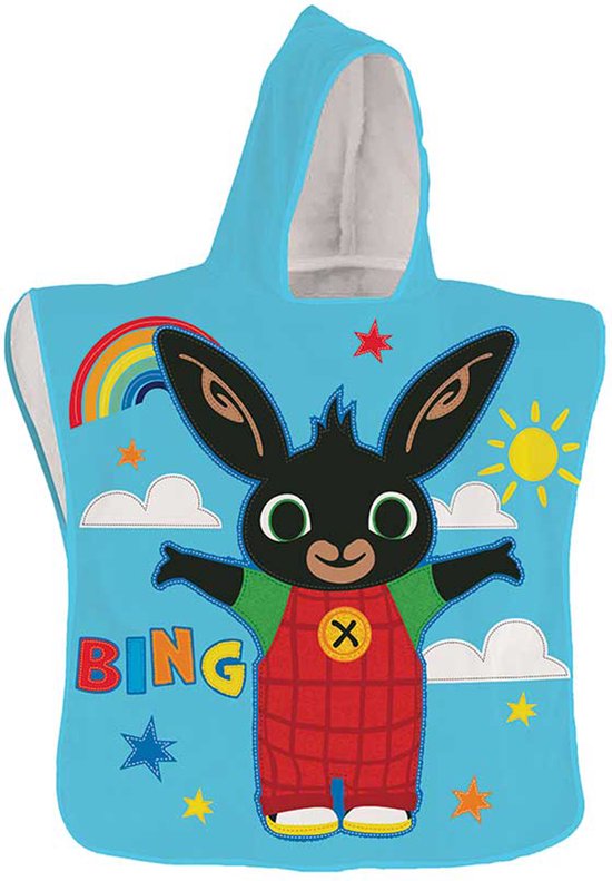 Bing Bunny Poncho, Rainbow - 50 x 100 cm - Polyester