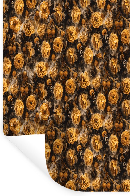 Stickers muraux - Film autocollant - Roses - Aquarelle - Jaune - 40x60 cm - Film adhésif - Stickers muraux Chambre d'enfant - Papier peint autocollant