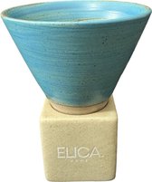 Mug 4 pièces en céramique bleue - style japonais - astuce cadeau - café - thé - cappuccino