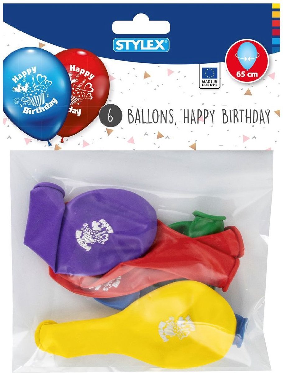 Slylex Balonnen Happy Birthday 6st