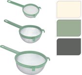 Zeef plastic set 4-delig, kunststof filterset theezeef huishoudelijk zeef met zeven in ø 8 cm ø 10 cm ø 14 cm ø 18 cm perfect voor thee, koffie, vruchten, kefir