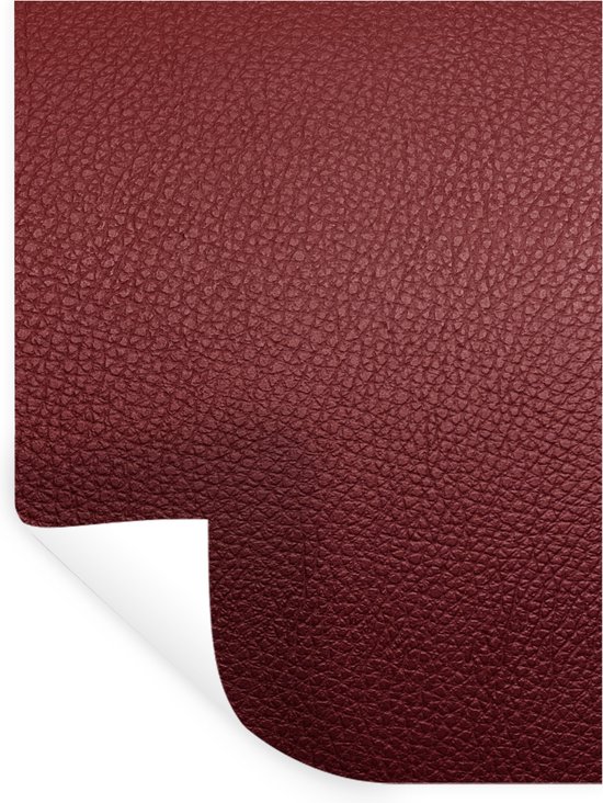 Muurstickers - Sticker Folie - Leer - Lederlook - Rood - Licht - 60x80 cm - Plakfolie - Muurstickers Kinderkamer - Zelfklevend Behang - Zelfklevend behangpapier - Stickerfolie