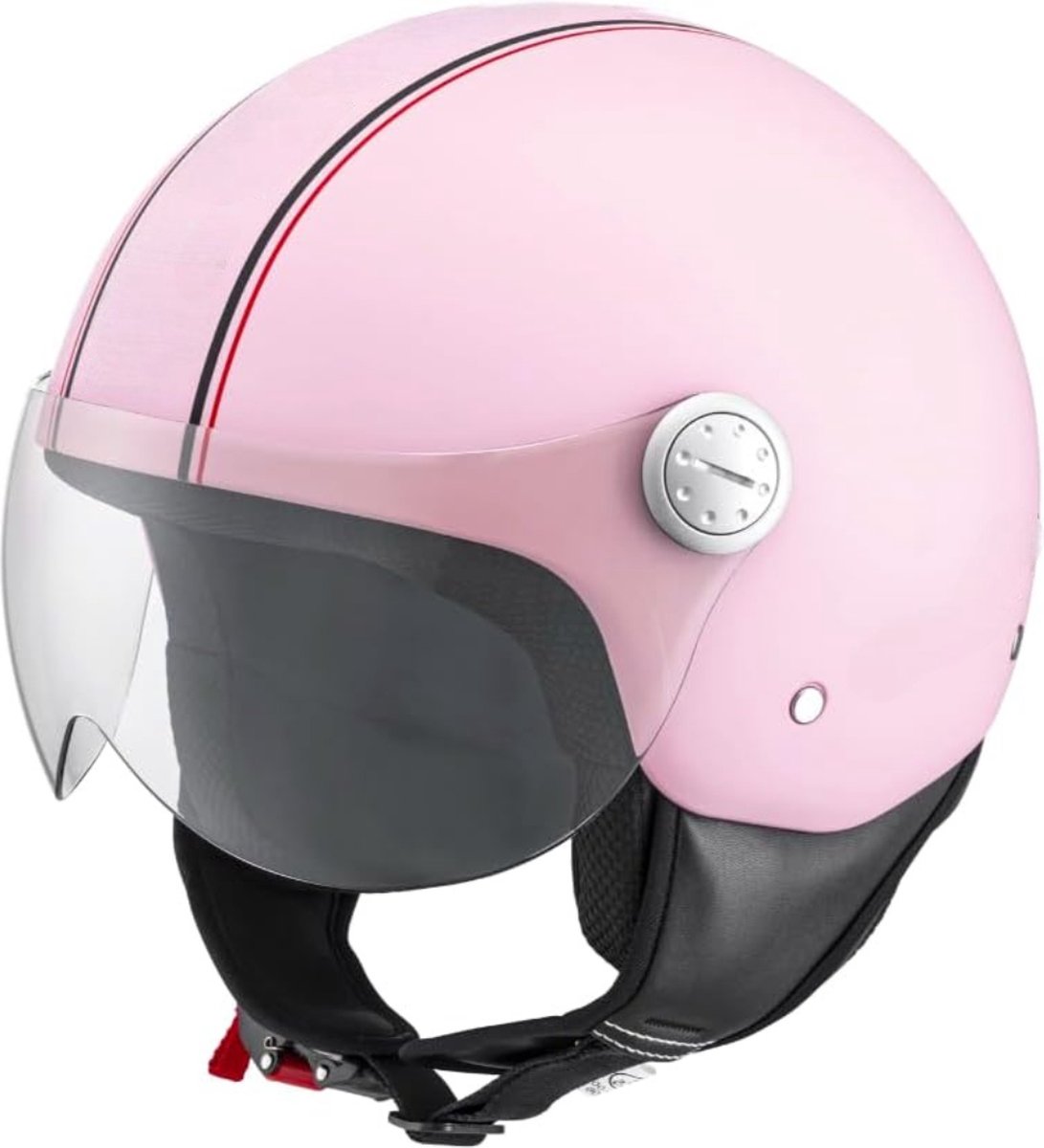 Scooterhelmen voor vrouwen - Snorscooter helm goedgekeurd - Snorfiets helm - scooter helm dames - ‎2XL/MAT ROZE