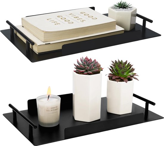 Foto: Belle vous 2 pack of bathroom vanity organiser trays 20 x 33cm 8 x 13 inches decorative countertop storage holders for cosmetics soap candles jewellery perfume plants and more