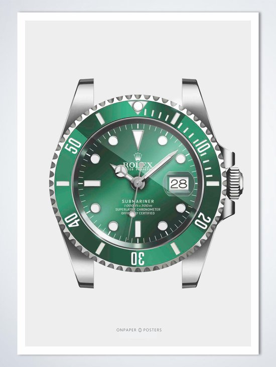 Poster Rolex Submariner 'Hulk' - Rolex Poster 50 x 70 cm | Werkkamer | Slaapkamer | Woonkamer