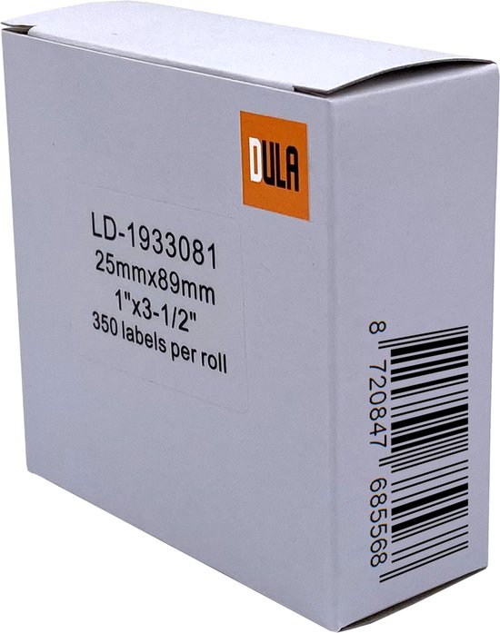 DULA Dymo Compatible labels - Wit - 1933081 - 2112285 - Duurzame ...