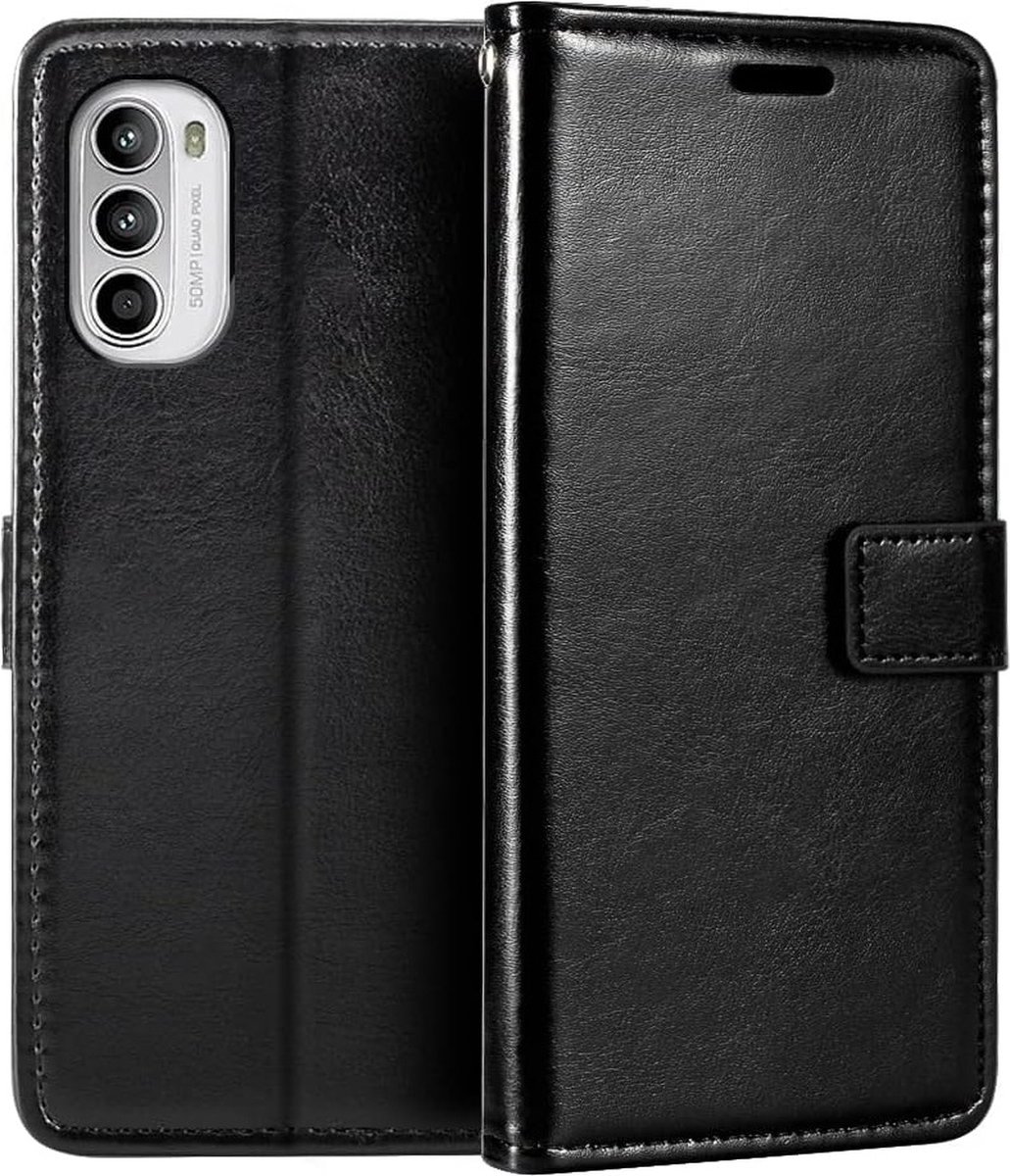 Portemonnee Book Case Hoesje Geschikt voor: Motorola Moto G52 & Motorola Moto G82 - zwart