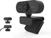 Webcam Voor PC - Streaming Camera Full HD - Ingebouwde Microfoon - Autofocus - Zwart