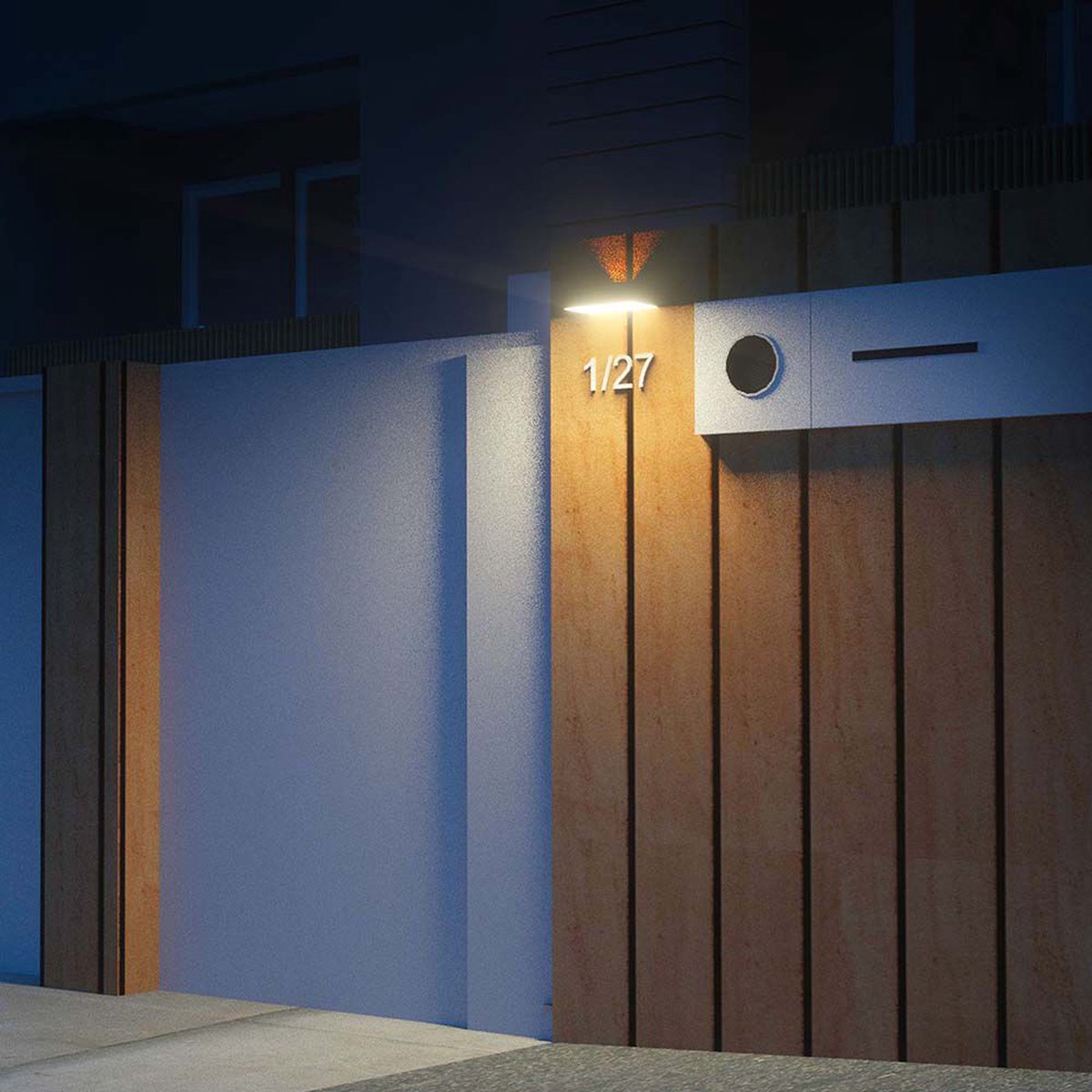 Lumisky Set van 2 witte led-wandlampen op zonne-energie, 2 x BLINKY H18 cm
