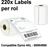 Étiquettes Dymo Compatible 4XL - S0904980 - Étiquettes Compatible 4XL - Étiquettes d'expédition - 104x159mm - Rouleau d'étiquettes Dymo Labelwriter 4XL - Étiquettes Autocollants - 220x étiquettes par rouleau !