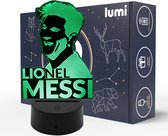 Lumi 3D Nachtlamp - 16 kleuren - Lionel Messi - Voetbal - LED Illusie - Bureaulamp - Sfeerlamp - Dimbaar - USB of Batterijen - Afstandsbediening - Cadeau