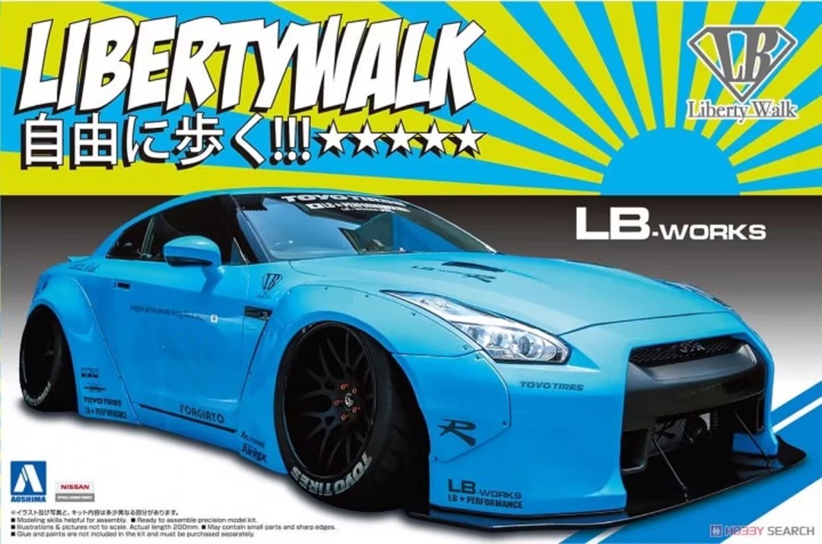 Aoshima Modelbouwpakket Auto - 05402 Nissan GT-R LB Works R35 GT-R Ver.1 Plastic - 1:24 - Modelbouw