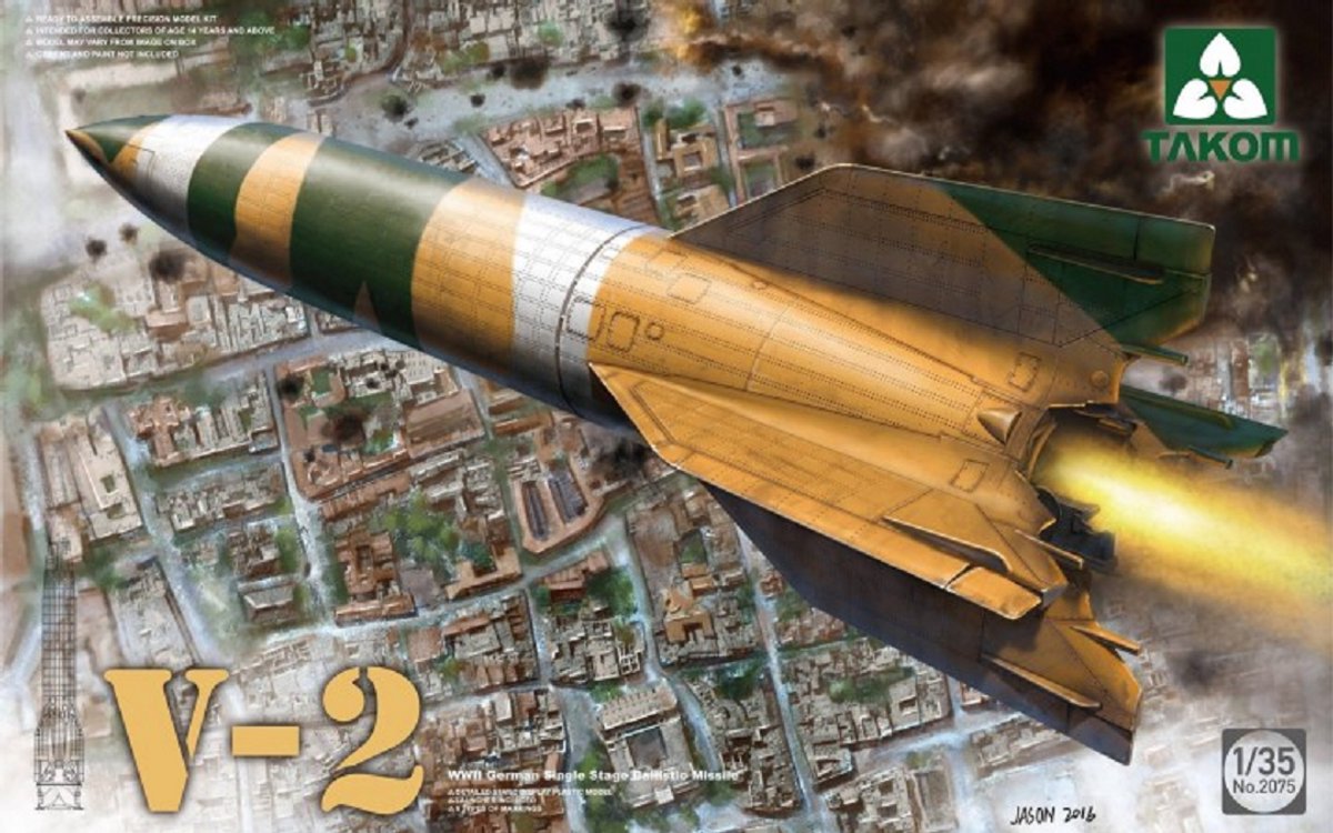 Takom Modelbouwpakket Militaire voertuigen - 2075 V-2 WWII German Single Stage Ballistic Missile Plastic - 1:35 - Modelbouw