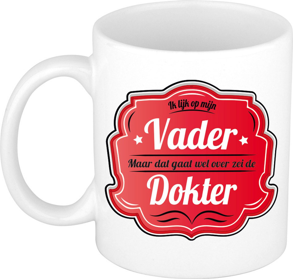Bellatio Decorations Cadeau koffie/thee mok - rood - ik lijk op mijn vader - 300 ml - Vaderdag