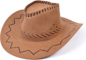 Rubies Carnaval verkleed hoed voor een cowboy - bruin - polyester - heren/dames