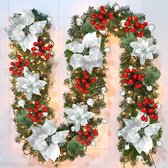 Kerst - 2,7 Meter - Kerstslinger - Met Decoratie - Kerstkrans - LED - Kerstdecoratie - Op Batterijen