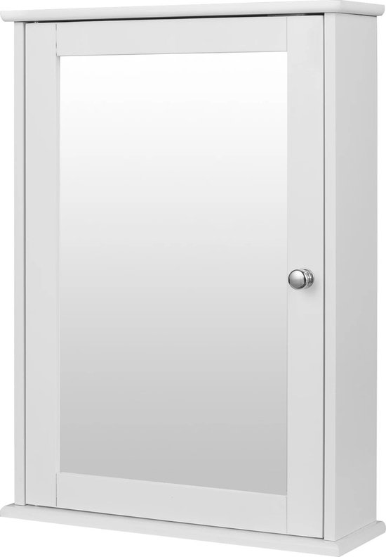 LIFEZEAL Staande kast met 2 deuren en verstelbare planken, vloerkast, organizer voor badkamer, keuken en woonkamer, 60 x 30 x 108 cm (wit