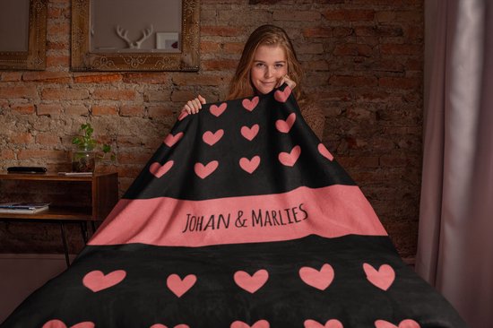 Fleece deken met schapenvacht 100x150cm - Met gratis bedrukking naar keuze