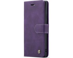 Casemania Hoesje Geschikt voor Google Pixel 6a - Dark Purple - 2 in 1 Magnetic Book Case