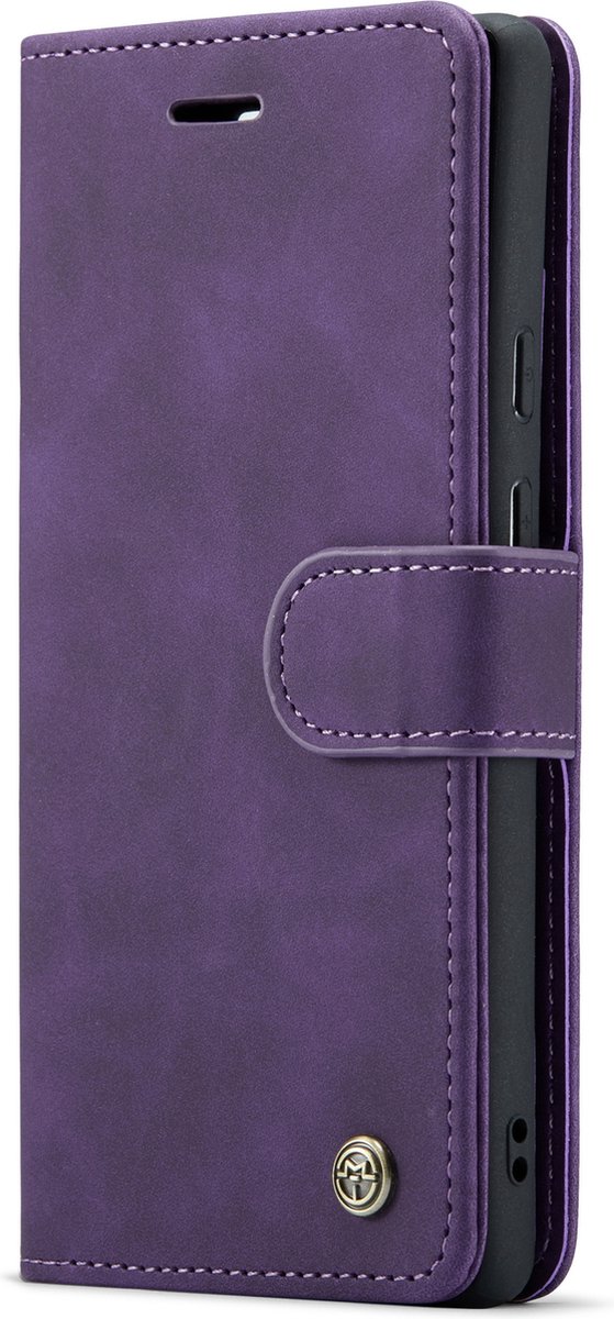 Casemania Hoesje Geschikt voor Google Pixel 6a - Dark Purple - 2 in 1 Magnetic Book Case