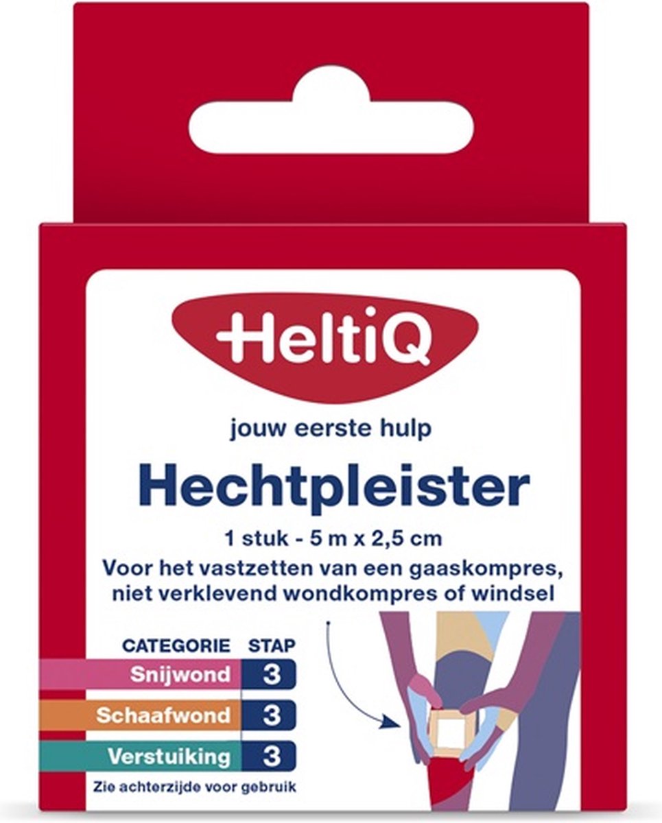 Goedkoopste Voordeelverpakking 2 X HeltiQ Hechtpleister textiel 5 m x 2,5 cm