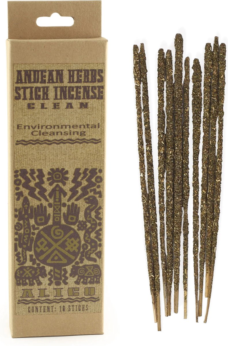 Prabhuji's Gifts Vegan wierookstokjes 'Environmental Cleansing', Andeskruiden, Prabhuji's Gifts, 10 sticks Bruin