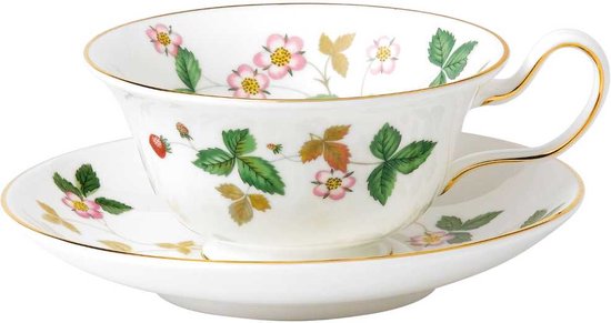 Tasse à thé Wedgwood Fraise des Strawberry 0 L avec soucoupe Pivoine 2 pièces