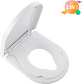 Coree WC Bril U-vormige - Met Magnetische toiletbril voor kinderen - Antibacterieel - Softclose - Toiletbril met Deksel - Geschikt voor kinderen en volwassenen - Wit - TS12