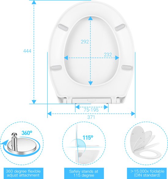 Coree Abattant WC - Abattant WC O-seat - Soft close - Snap off - Thermoplastique - Wit - TS13