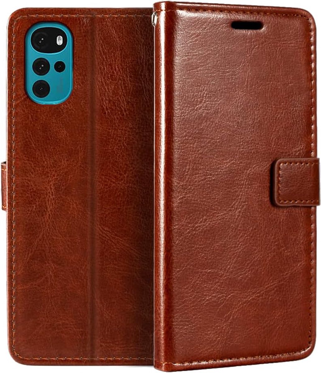 Portemonnee Book Case Hoesje Geschikt voor: Motorola Moto G22 - bruin