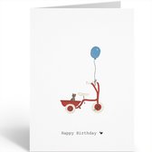 The Card Company - Wenskaart 'Happy Birthday Fietsje' (A6, Dubbel)