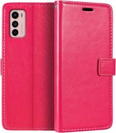 Portemonnee Book Case Hoesje Geschikt voor: Motorola Moto G42 roze