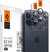 Spigen GlasTR EZ Fit Optik Pro - Camera Lens Protector Geschikt voor Apple iPhone 15 Pro / iPhone 15 Pro Max - met Installatieframe - Duo Pack - Titanium Blauw