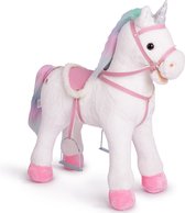 Pink Papaya staand paard om op te zitten | 60cm speelpaard om op te rijden Rainbow | paard om op te rijden voor kinderen met geluid | rijpaard
