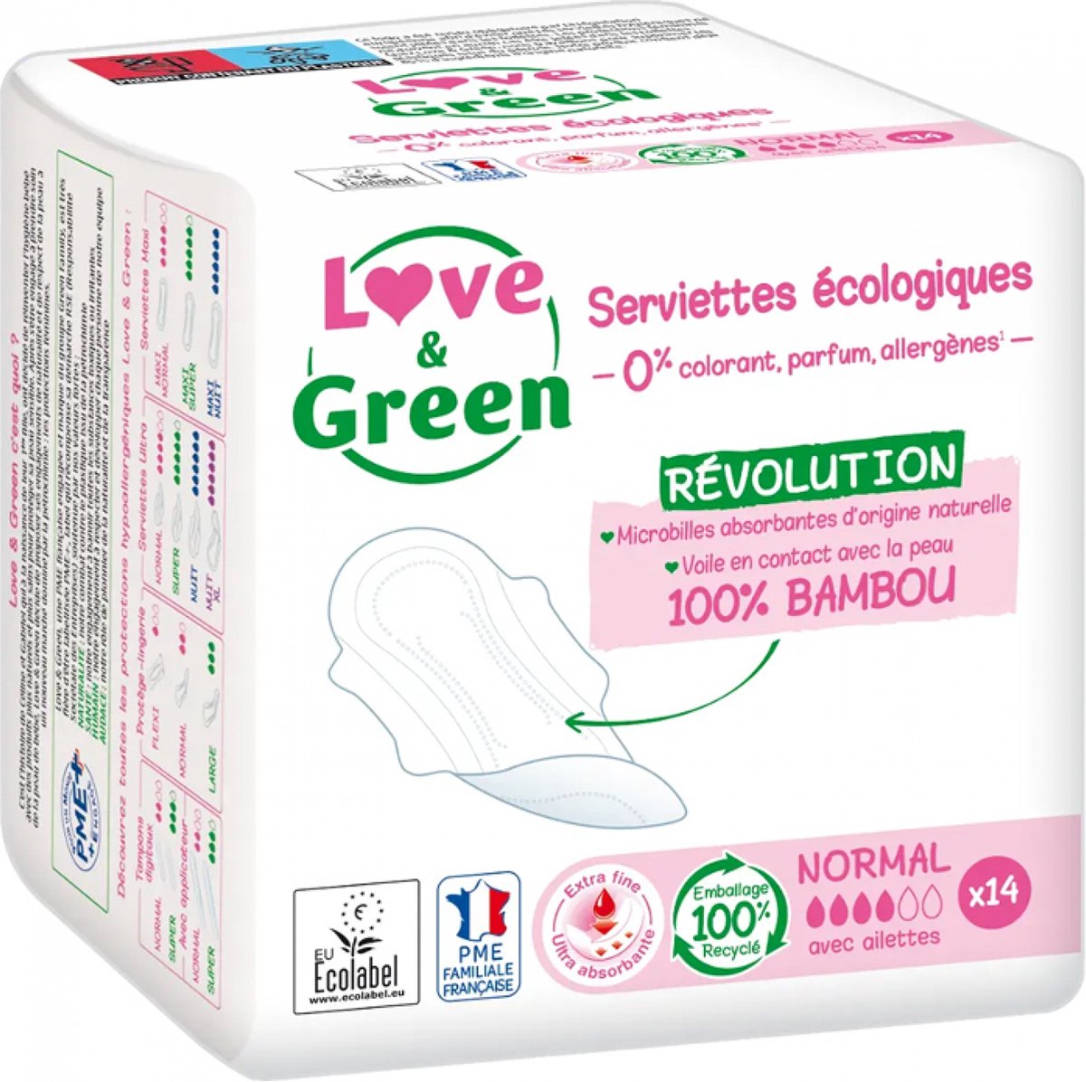Love & Green Hypoallergene Servetten Regular 14 Servetten