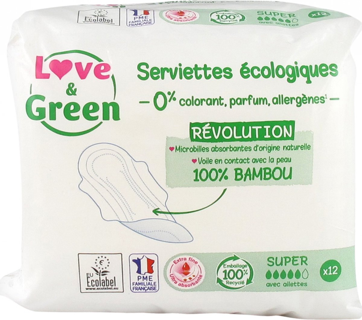 Goedkoopste Love & Green Hypoallergene Super 12 Servetten