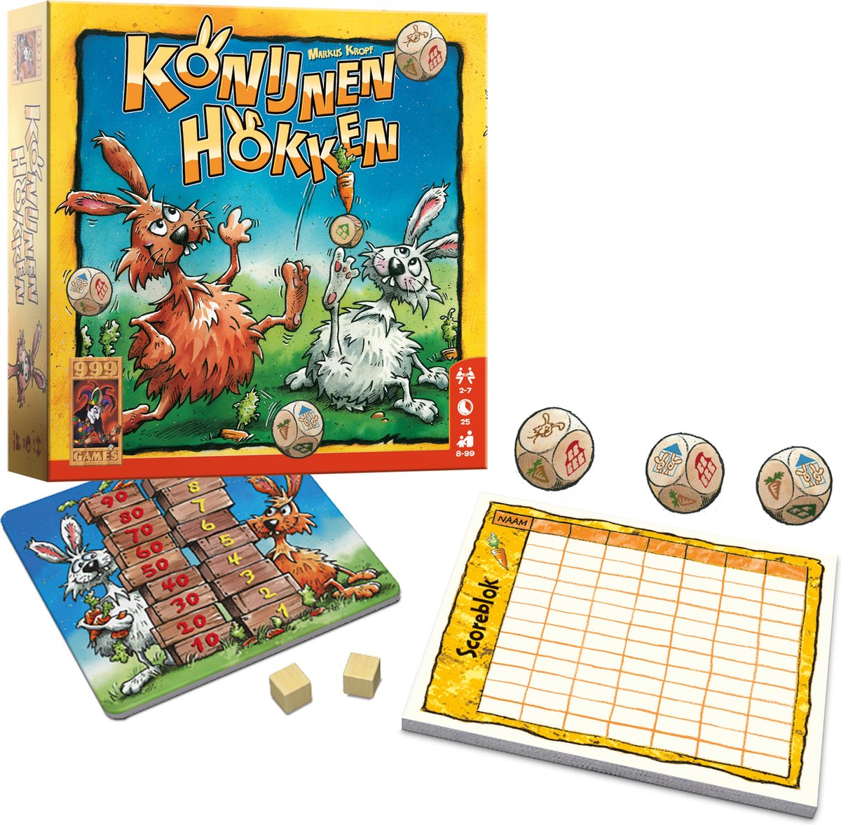 999 Games - Konijnenhokken - Vlot Dobbelspel — afbeelding 5