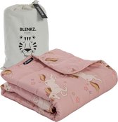 BLENKZ - couverture lestée 3,5kg - 100x150 - licorne rose - couverture lestée 1 personne - couverture lestée - couvertures lestées